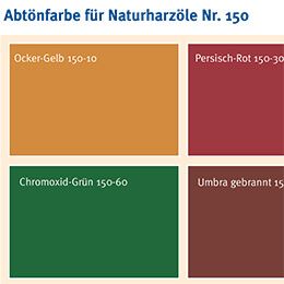 Farbbeispiele Abtönfarbe für Naturharzöle